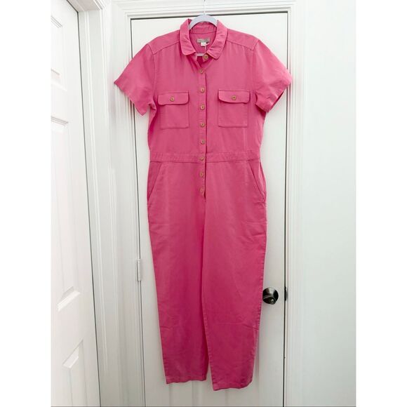 Outerknown Womens Pink S.E.A. Suit Organic Cotton Linen Jumpsuit Size Medium NWT - Picture 1 of 9